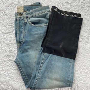 Ports 1961 Blue and Navy Waxed Jeans
